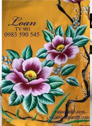 Vải áo dài vẽ sơn mài