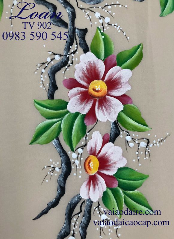Vải áo dài vẽ sơn mài