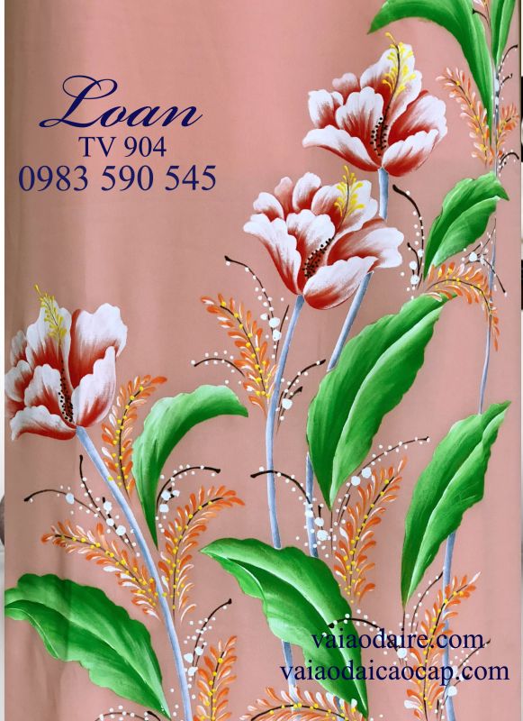 Vải áo dài vẽ sơn mài