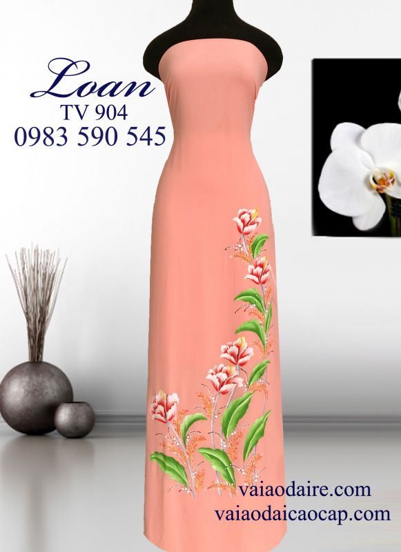 Vải áo dài vẽ sơn mài