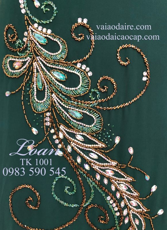 Vải áo dài kết đá pha lê