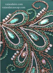 Vải áo dài kết đá pha lê