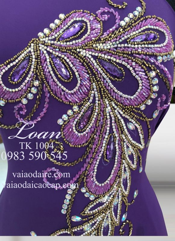 Vải áo dài kết đá pha lê