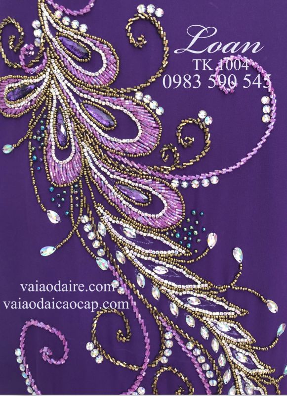 Vải áo dài kết đá pha lê