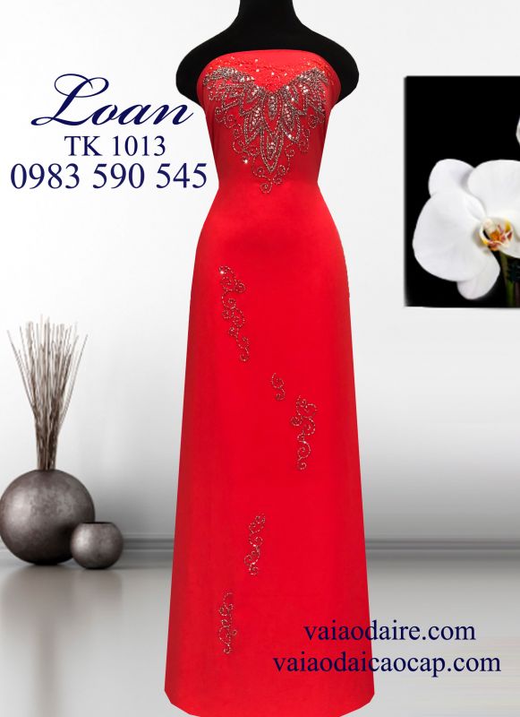 Vải áo dài Thái Tuấn kết hạt