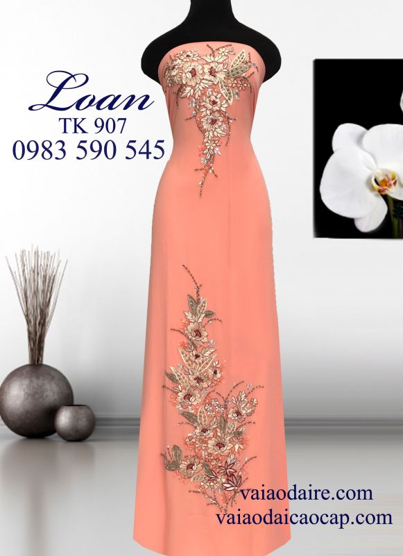 Vải áo dài kết hoa