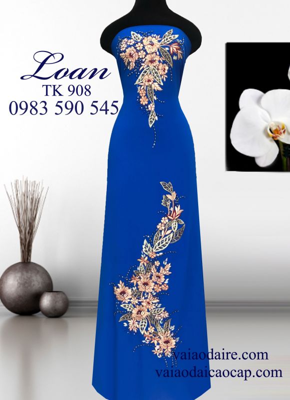 Vải áo dài kết hoa