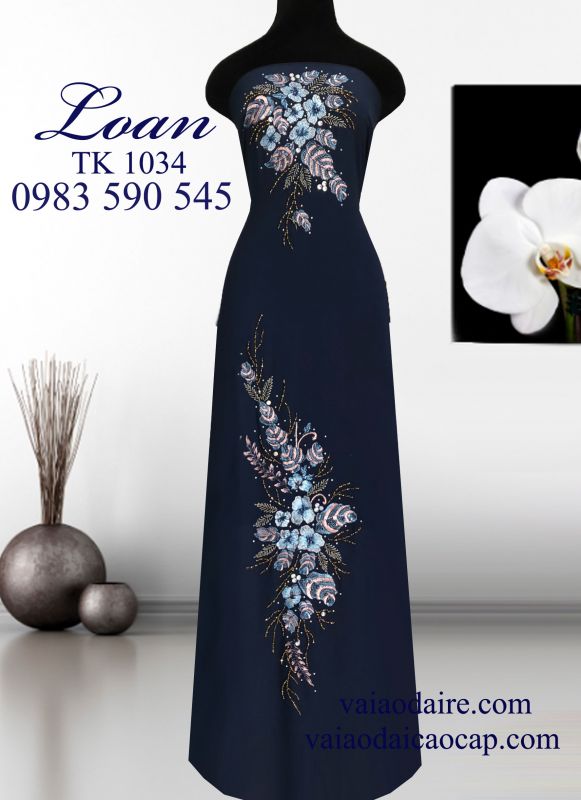 Vải áo dài kết hoa