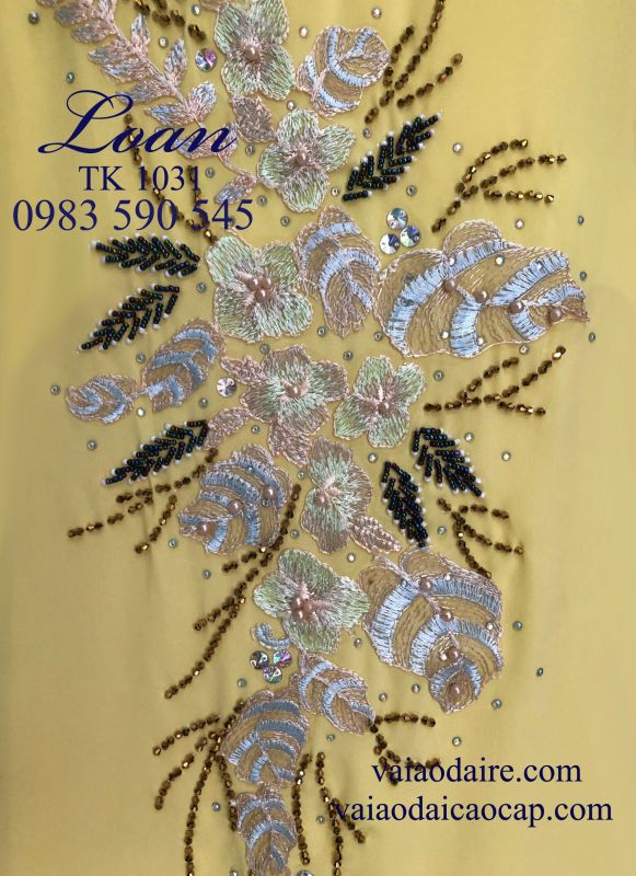 Vải áo dài kết hoa