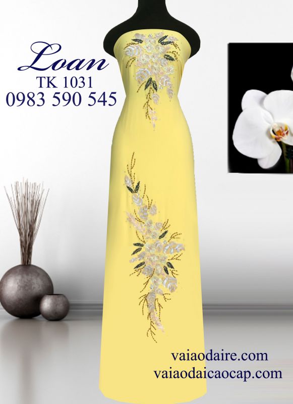 Vải áo dài kết hoa