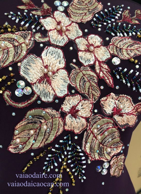 Vải áo dài kết hoa