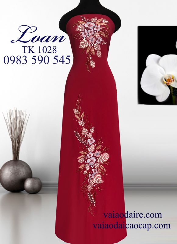 Vải áo dài kết hoa