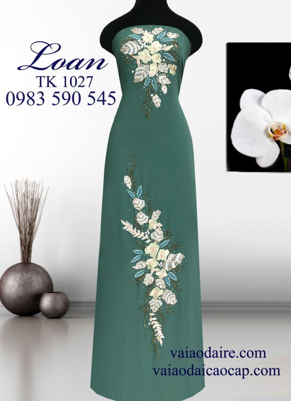 Vải áo dài kết hoa