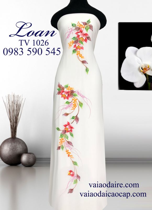 Vải áo dài vẽ sơn mài