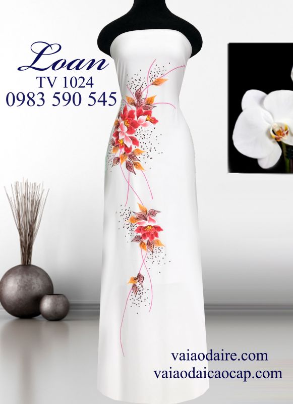 Vải áo dài vẽ sơn mài