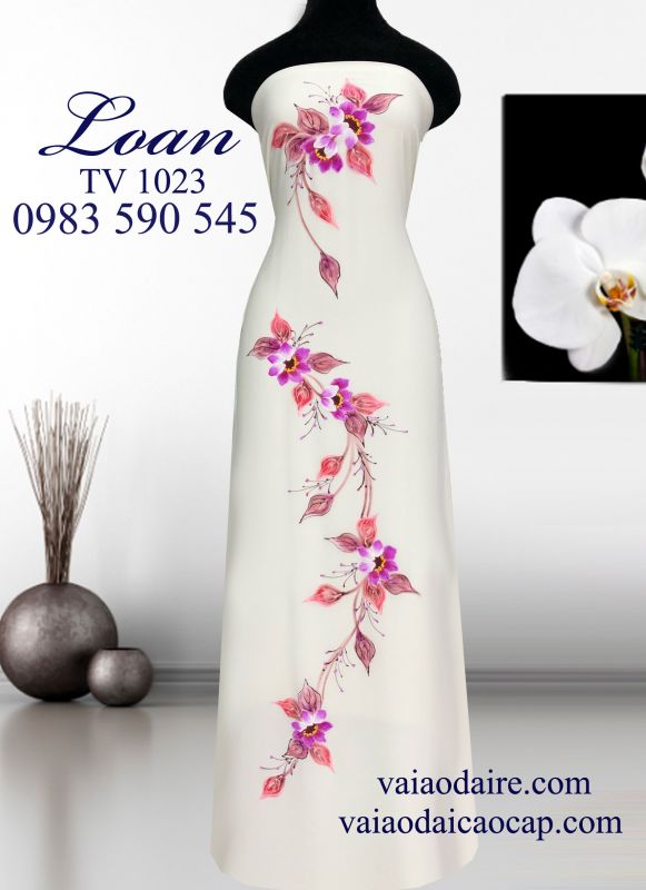 Vải áo dài vẽ sơn mài