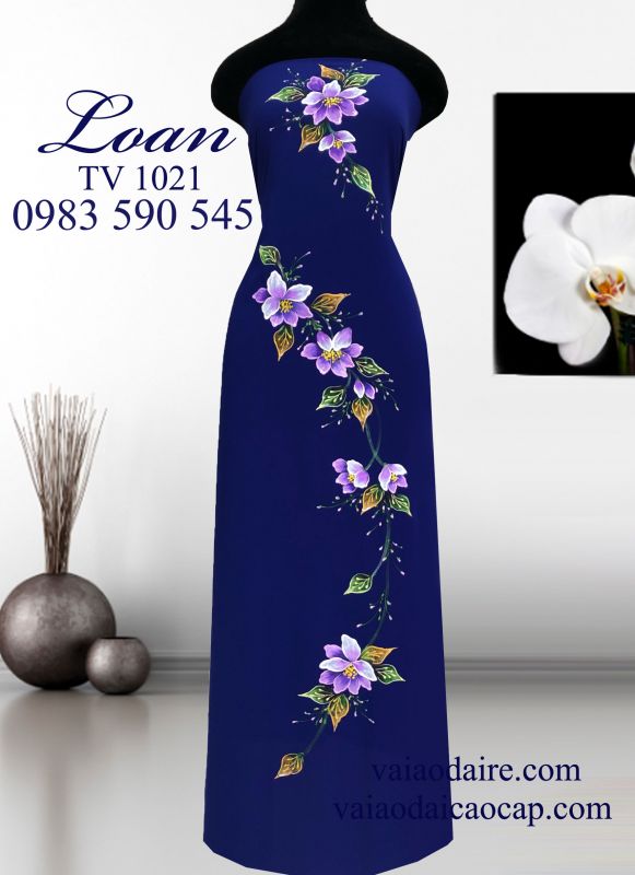 Vải áo dài vẽ sơn mài