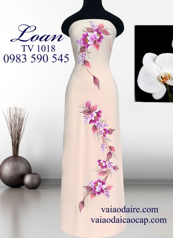 Vải áo dài vẽ sơn mài