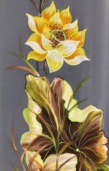 Vải áo dài vẽ hoa sen