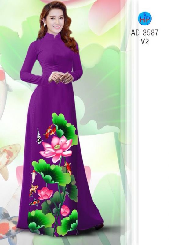 Vải áo dài hoa Sen
