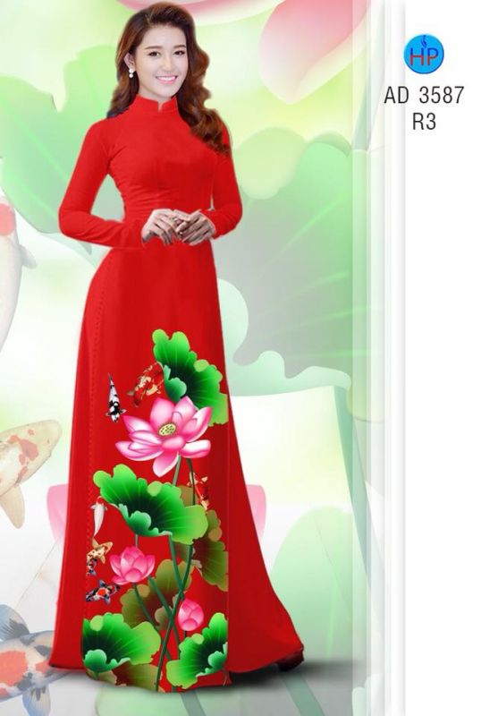 Vải áo dài hoa Sen