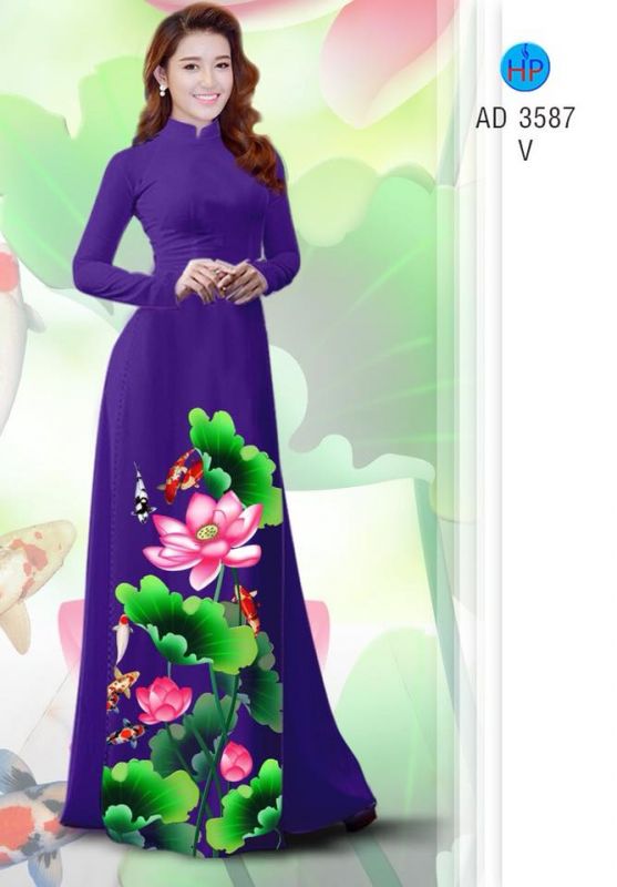 Vải áo dài hoa Sen