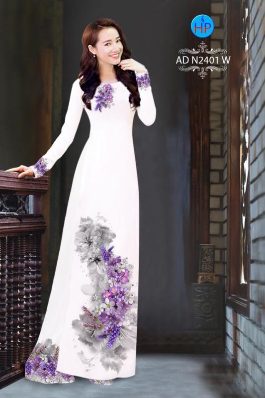 Vải áo dài hoa dây