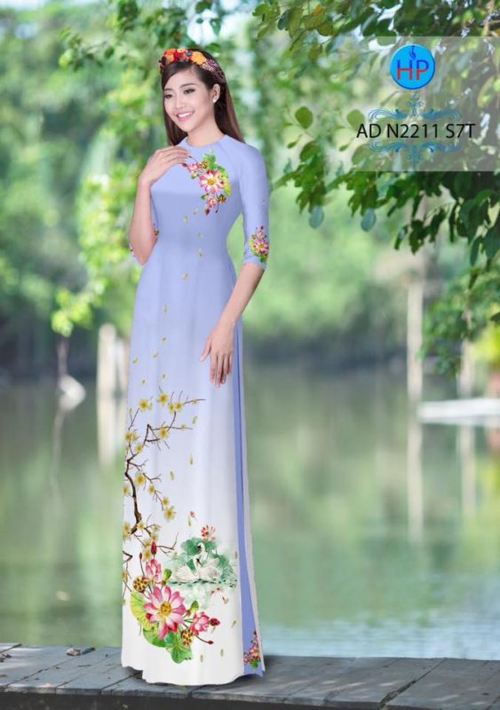 Vải áo dài hoa Sen Vải áo dài hoa Sen
