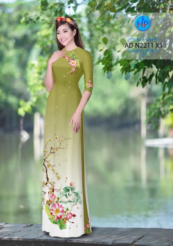 Vải áo dài hoa Sen Vải áo dài hoa Sen