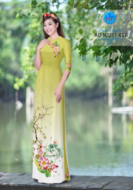 Vải áo dài hoa Sen Vải áo dài hoa Sen