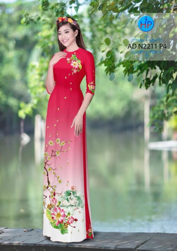 Vải áo dài hoa Sen Vải áo dài hoa Sen