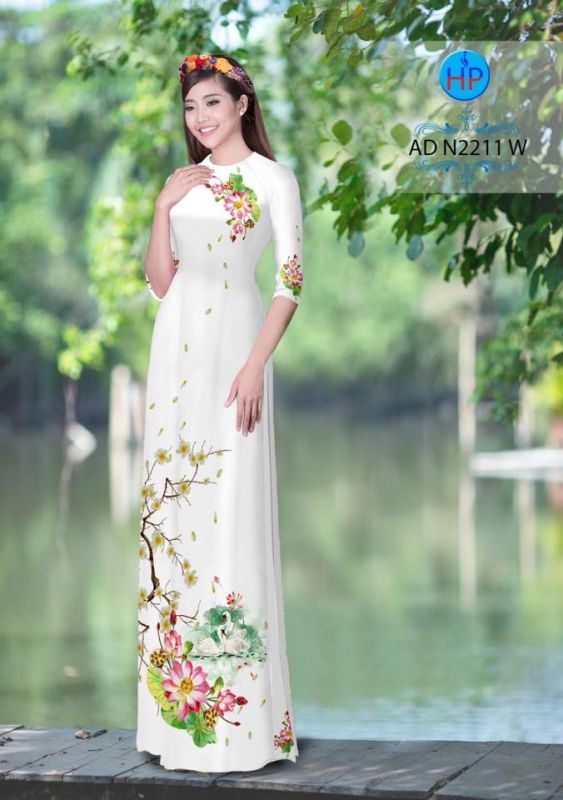 Vải áo dài hoa Sen Vải áo dài hoa Sen