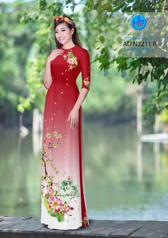 Vải áo dài hoa Sen Vải áo dài hoa Sen