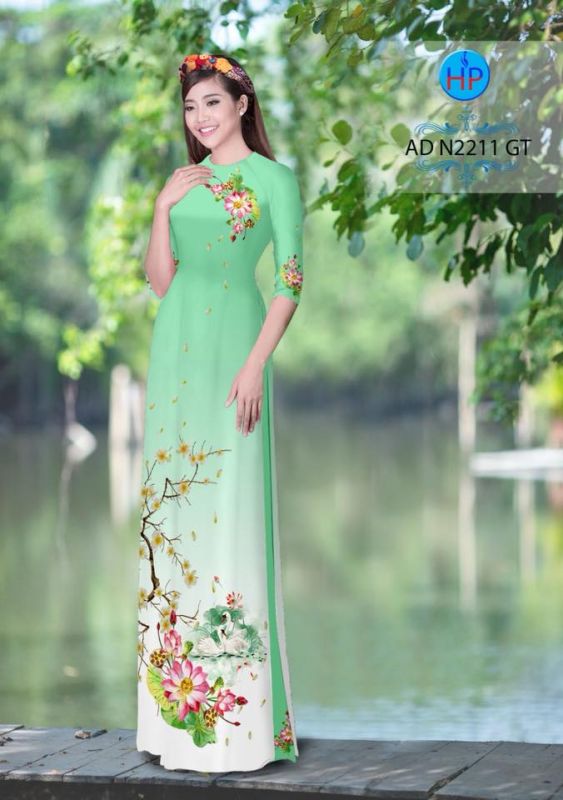 Vải áo dài hoa Sen Vải áo dài hoa Sen