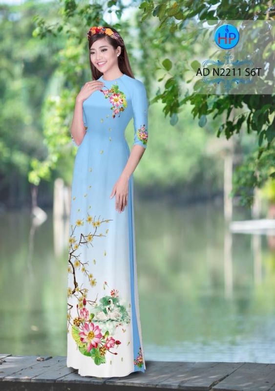 Vải áo dài hoa Sen Vải áo dài hoa Sen