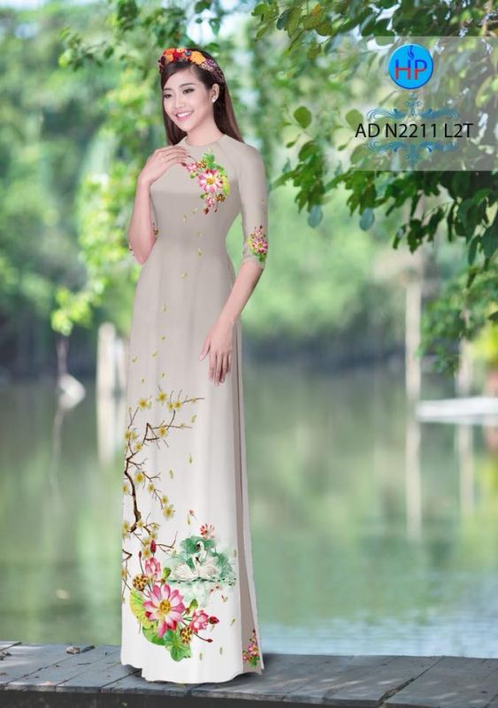 Vải áo dài hoa Sen Vải áo dài hoa Sen
