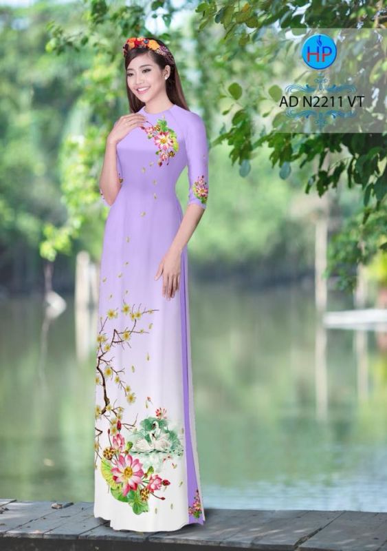 Vải áo dài hoa Sen Vải áo dài hoa Sen