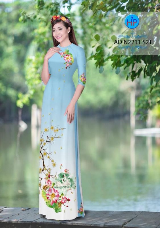 Vải áo dài hoa Sen Vải áo dài hoa Sen