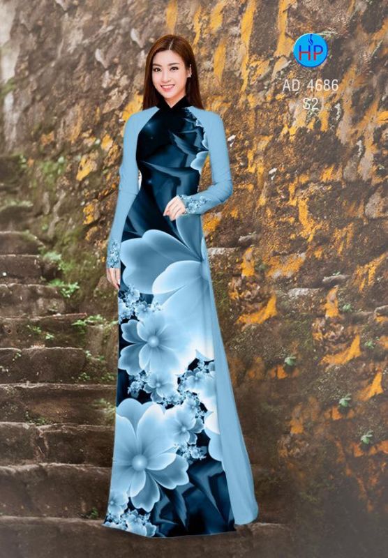 Vải áo dài hoa 3D Vải áo dài hoa 3D