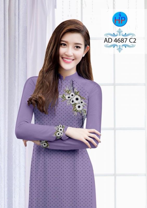 Vải áo dài hoa đơn giản