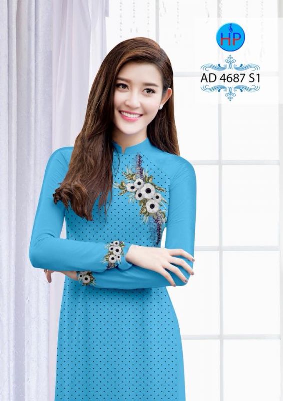 Vải áo dài hoa đơn giản