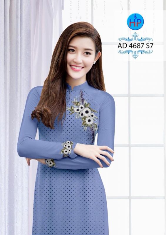Vải áo dài hoa đơn giản