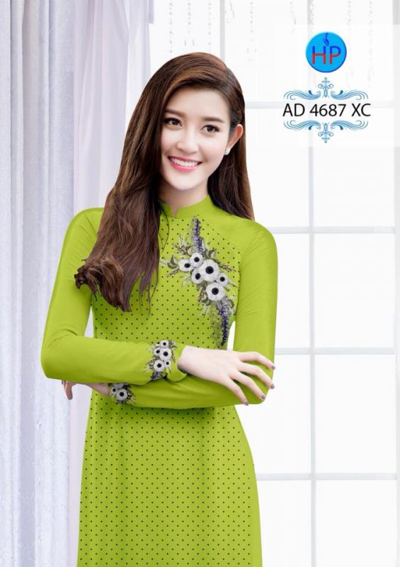 Vải áo dài hoa đơn giản