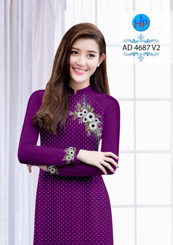 Vải áo dài hoa đơn giản