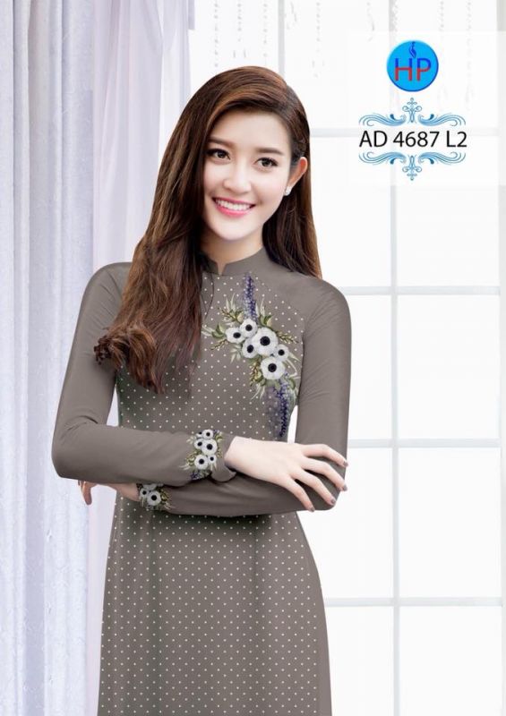 Vải áo dài hoa đơn giản