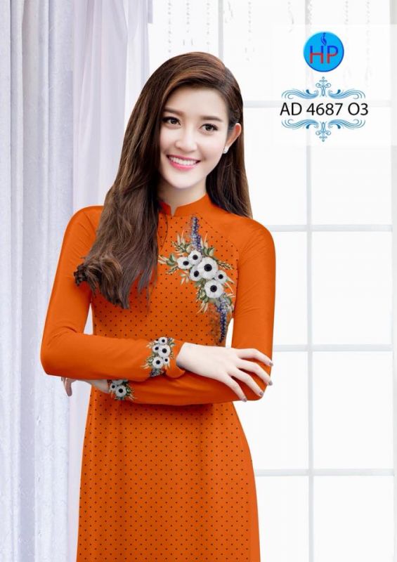 Vải áo dài hoa đơn giản