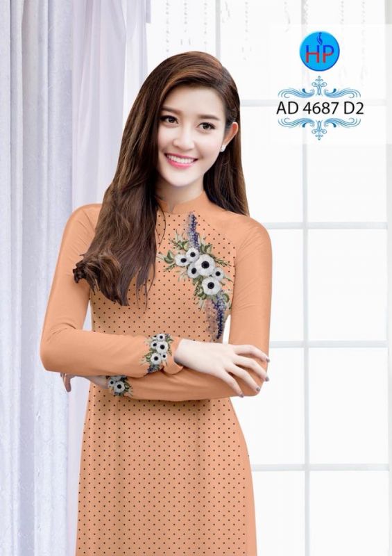 Vải áo dài hoa đơn giản
