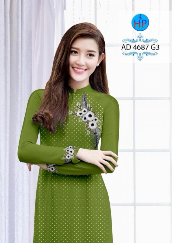 Vải áo dài hoa đơn giản
