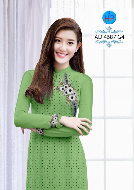 Vải áo dài hoa đơn giản