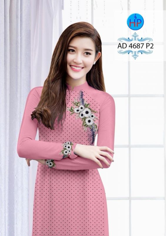 Vải áo dài hoa đơn giản
